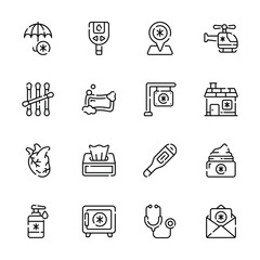 Grab this amazing outline collection depicting healthcare services icons