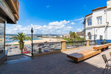 Calonge beach and bay overlooking the mediterranean sea in catalonia, spain