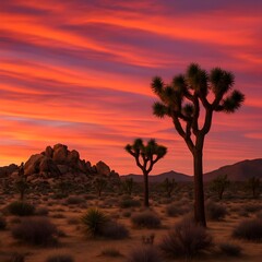 Bright orange and pink sky seen 