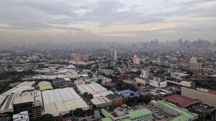 Aerial panoramic view of capital city of Manila in Philippines
