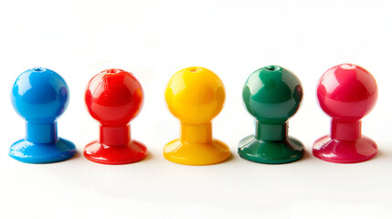set of colorful push pins isolated on white background ,Colored Pushpins on white background ,set of colorful push pins isolated on white background.