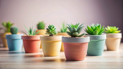 Obraz premium Elegant Line Paper Plant Pot Display: Miniature Tilt-Shift Photography