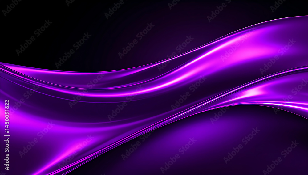Poster vibrant flowing waves of purple against a dark background create a dynamic and visually striking abs