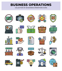 Collection of 25 Business Operations Icons: Streamline Your Workflow