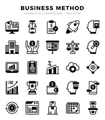 Business Method icons set. Collection of simple Lineal Filled web icons.