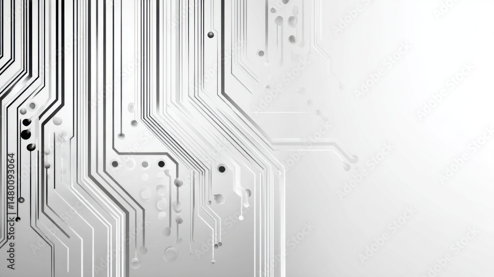 Poster clean white circuit board close up abstract illustration technology background high tech system desi