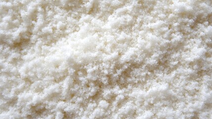 Fototapeta premium Close up view of white granulated sugar pile showing texture and crystal structure in bright light studio shot