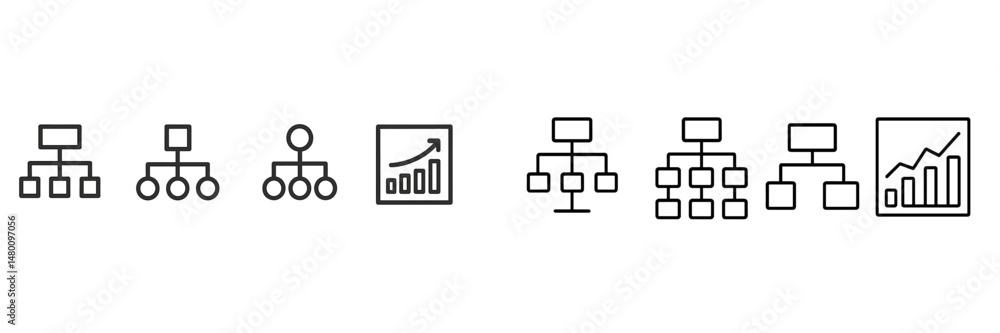 Poster visual representation of organizational structure and growth metrics in a digital format for busines