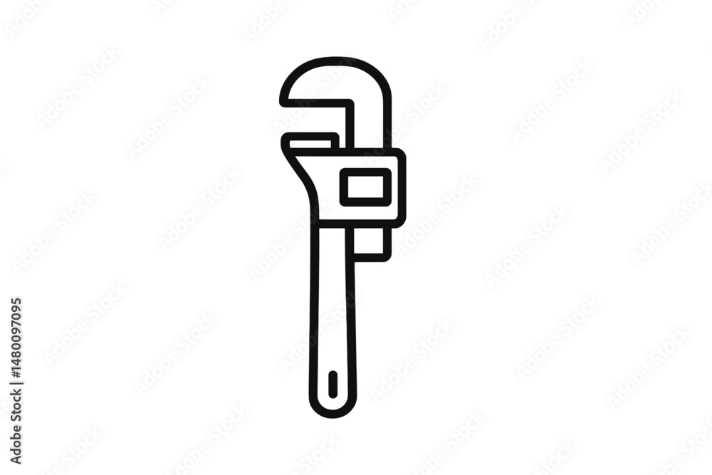 Poster wrench lying on a flat surface with clear lines and minimalistic design showcasing utility tool