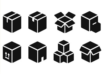 Illustration of various box designs showcasing packaging options for shipping and storage