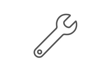 Wrench used in mechanical work showcasing tool design and functionality in a minimalist style