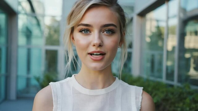 young woman in the city