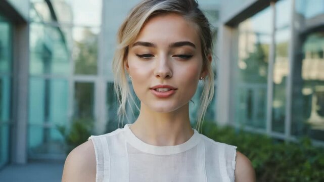 young woman in the city