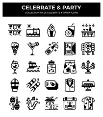 Collection of 25 Celebrate and Party Icons