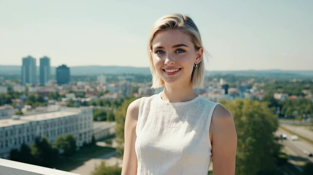 young woman in the city