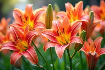 Obraz premium Vibrant Easter lilies in full bloom, close-up view , Easter egg, flowering plant