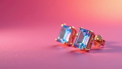 Close-up of a single baguette-shaped earring, glossy finish , design, long, art