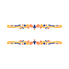 Colorful Ornamental Border Frame. Decorative Element Vector Illustration