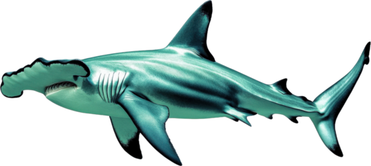 Oceanic Hammerhead Shark Silhouette