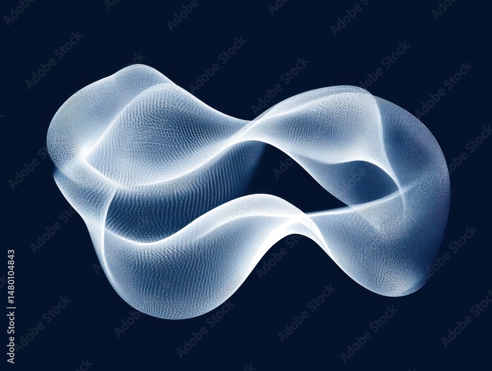 Poster abstract flowing wave design illuminated against dark backdrop digital art concept technology innova