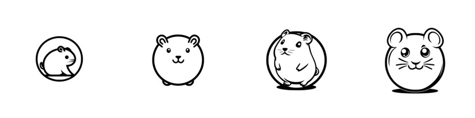 Cute vector illustration of various small rodents in playful poses for design and decoration