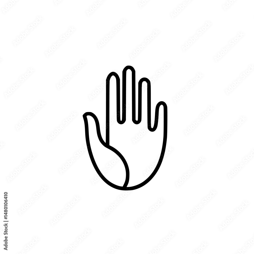 Poster hand icon representing gesture and communication in vector illustration format for digital design pr