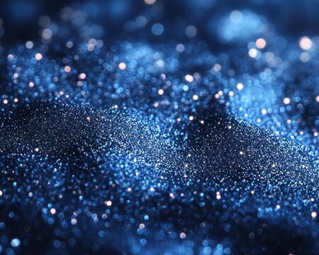 Abstract shimmering blue particles