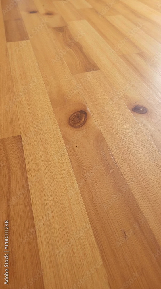 Poster smooth wooden floor with natural grain patterns and warm tones, creating cozy and inviting atmospher