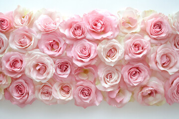 Naklejka premium Pink roses floral arrangement romantic blossom background