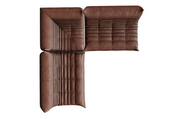 Modern brown leather corner sofa &ndash; 3D render