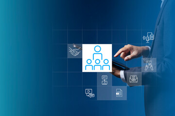 Businessman are using AI as a work assistant.