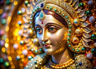 Intricate Metallic Glitter Religious Icon - Spiritual Art Photography