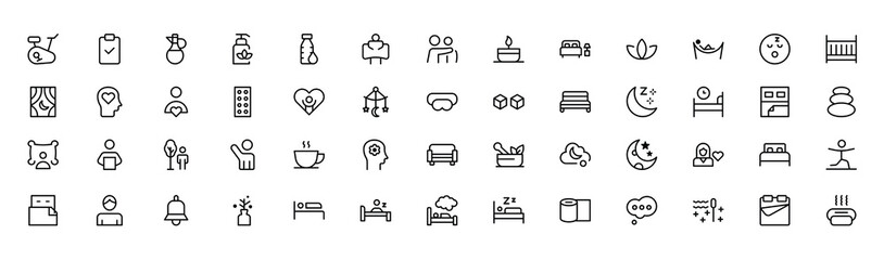 Relaxation and rest icons showcase wellness