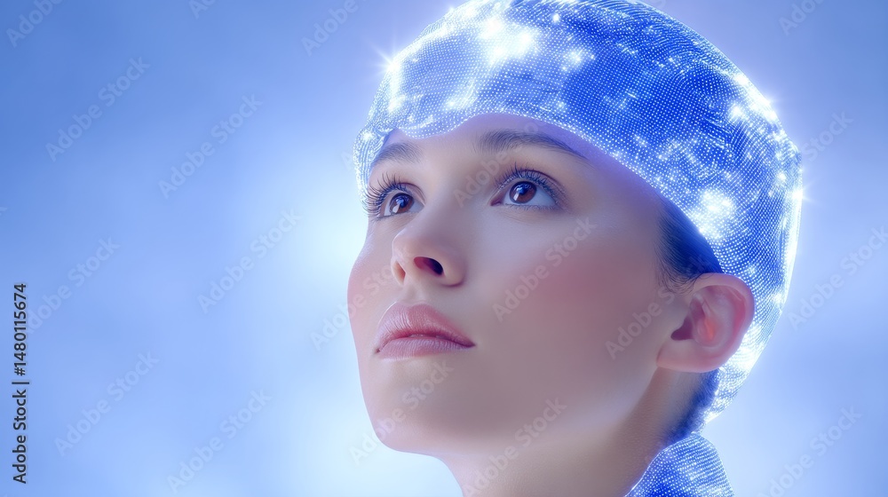 Poster digital avatars constructing virtual infrastructure futuristic studio closeup innovative technology 