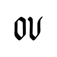 OV monogram logo design letter text name symbol monochrome logotype alphabet character simple logo
