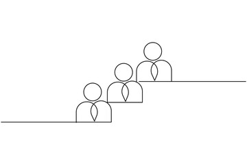 User person icon continuous one line drawing isolate outline vector illustration