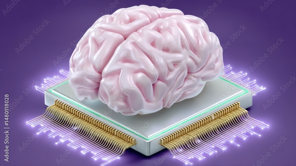 Poster artificial intelligence concept digital environment graphic illustration closeup view technology int