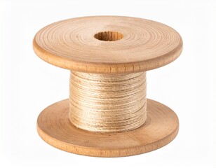 Wooden spool with thread