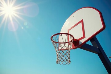 Clear view of basketball backboard, net, and hoop , activity, basketball, victory