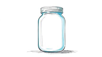Empty Glass Jar Illustration.