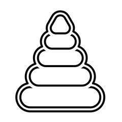 Pyramid black outline isolated icon for infographics in flat style. Vector sign for online shopping and sales design. Cute toy for development, home, kindergarten