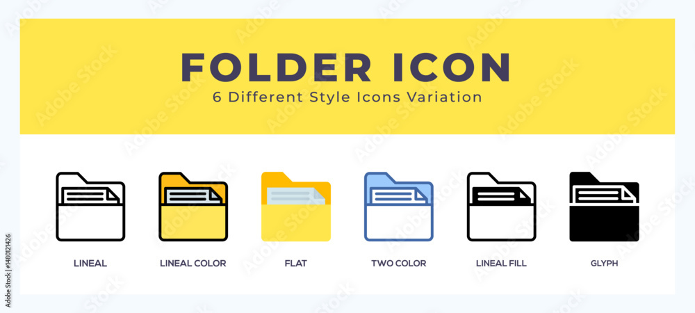 Poster folder icon in filled. thin line. outline stroke and flat style.