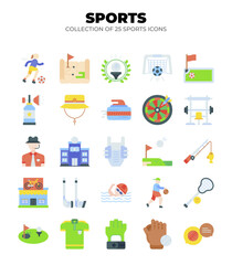 Collection of 25 Sport Icons. Summer and Winter Sports. Ball Games. and More
