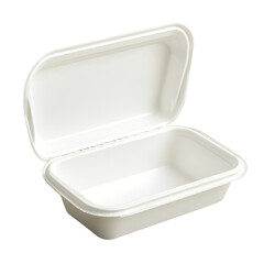 Open Clamshell Food Container Mockup isolated on a transparent background. High quality PNG, commercial use.