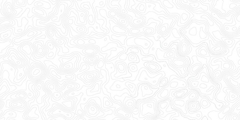 Topographic background and texture, monochrome. Black and white abstract Seamless Pattern with Contour Lines map.