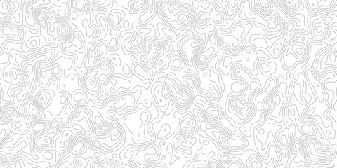 Topographic background and texture, monochrome. Black and white abstract Seamless Pattern with Contour Lines map.