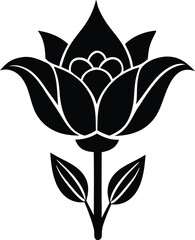 vector black and white flower