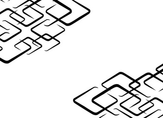 Modern striped symmetrical pattern of black lines on a white background. Design element. Vector background. Abstract rhombuses. Corner pattern