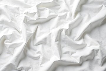 Obraz premium Wrinkled white cotton pillowcases, textured linen , organic cotton, rough, white bedding