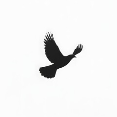 Fototapeta premium Silhouette of a bird soaring through the air.